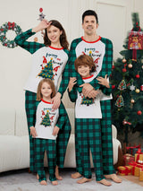 Christmas Parent-Child Santa Plaid Print Pajama Set