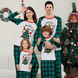 Christmas Parent-Child Santa Plaid Print Pajama Set