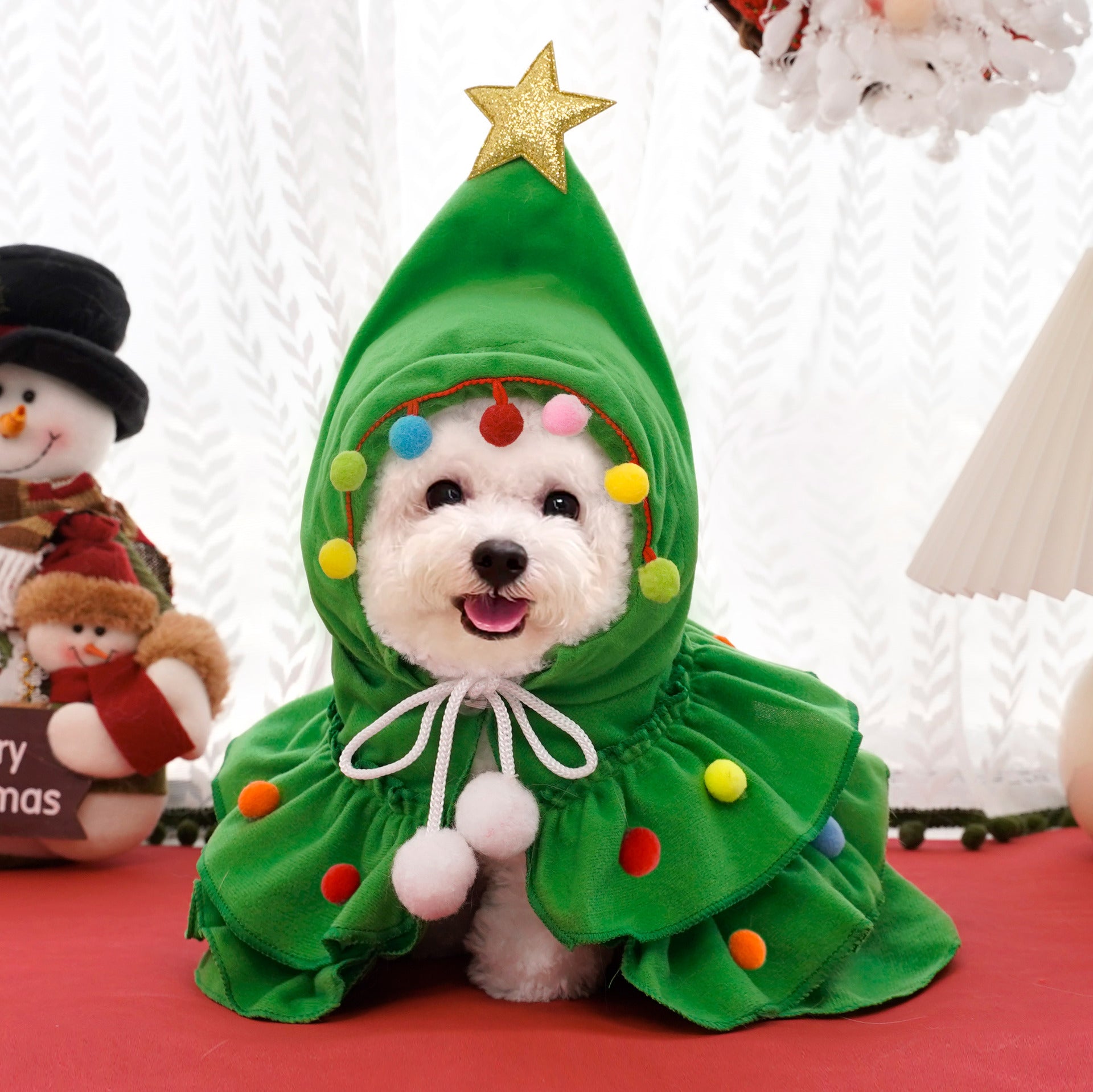 Christmas Pet Cloak Poncho