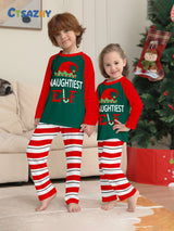 Christmas Hat ELF Printed Stripe Parent-Child Matching Pajamas