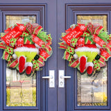 Christmas Grinch Wreath Door Hanging Decoration