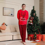 Christmas Holiday Parent-Child Casual Plaid Set with Elk Monogramming