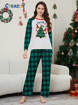 Christmas Parent-Child Santa Plaid Print Pajama Set