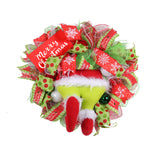 Christmas Grinch Wreath Door Hanging Decoration