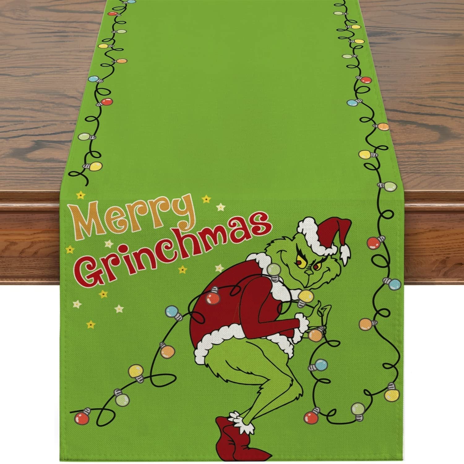 Christmas Grinch Table Runner Tablecloth