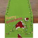 Christmas Grinch Table Runner Tablecloth