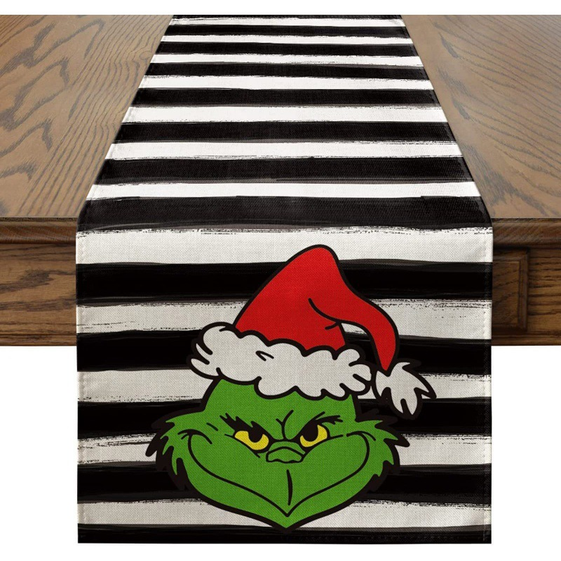 Christmas Grinch Table Runner Tablecloth