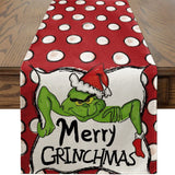 Christmas Grinch Table Runner Tablecloth