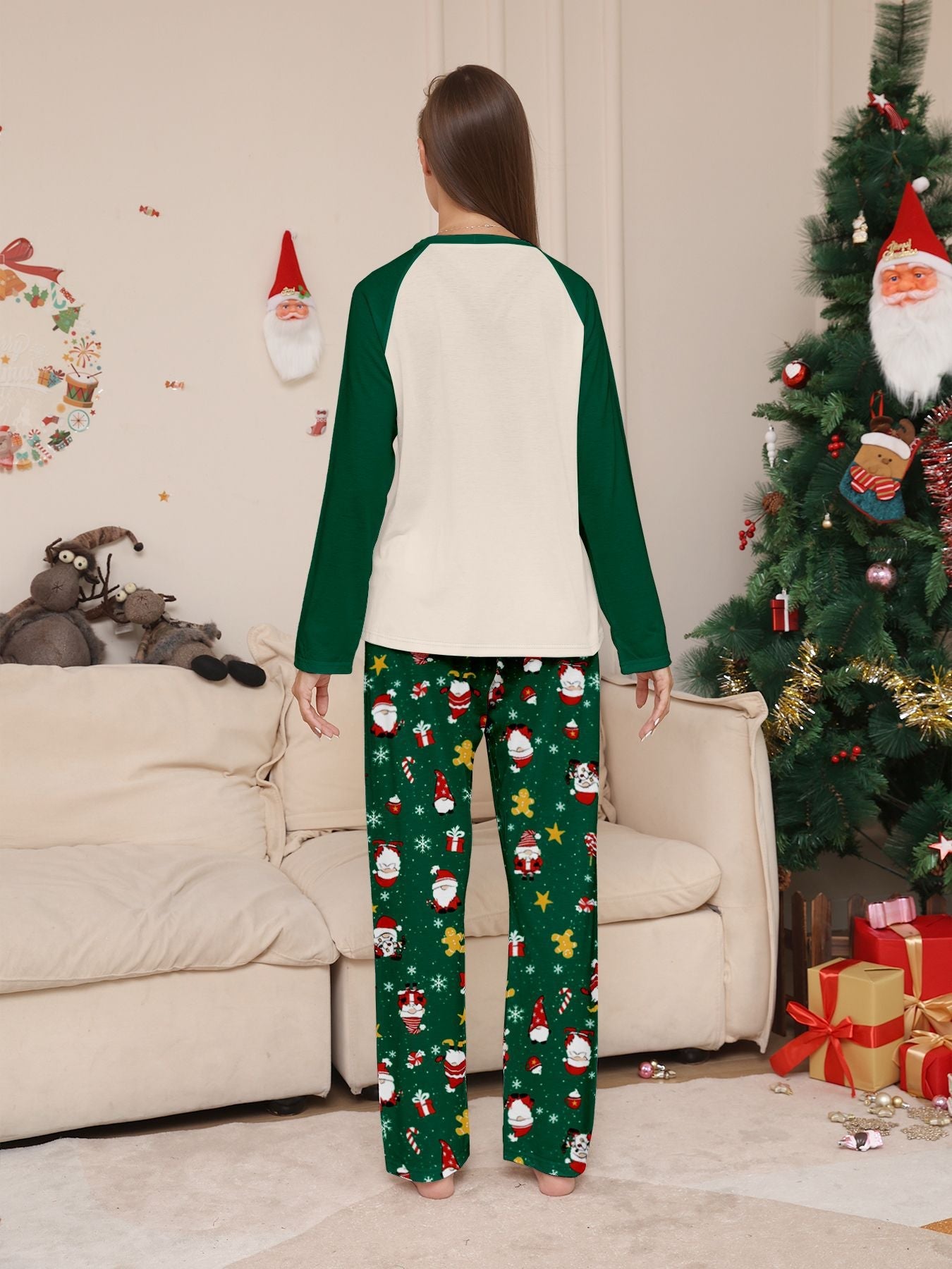 Christmas Parent-Child Cartoon Printed Cozy Holiday Vibe Set