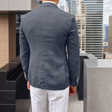 Men's Casual Linen Blazer Lightweight Suit Jacket Slim Fit Double Breasted Sport Coat