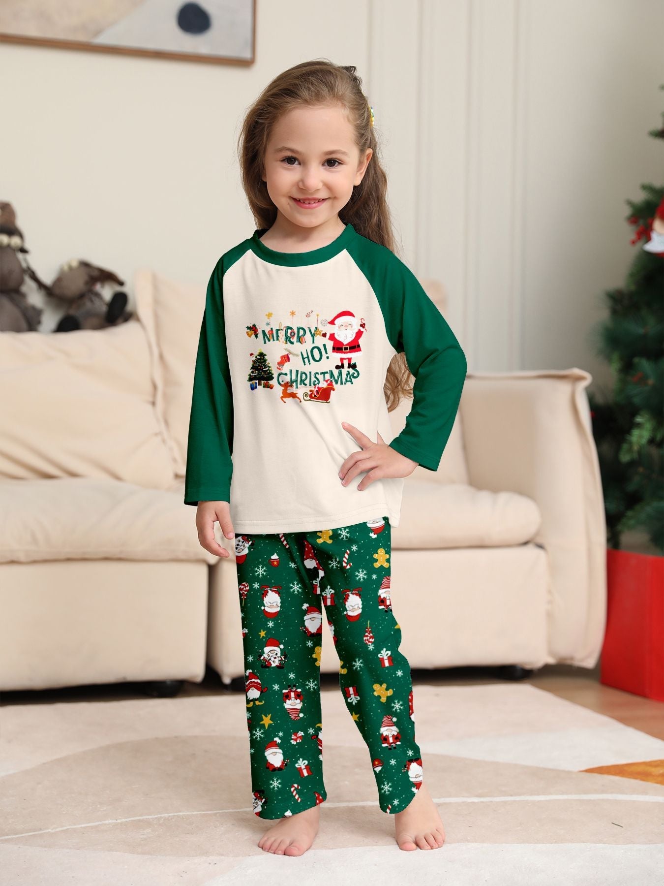 Christmas Parent-Child Cartoon Printed Cozy Holiday Vibe Set