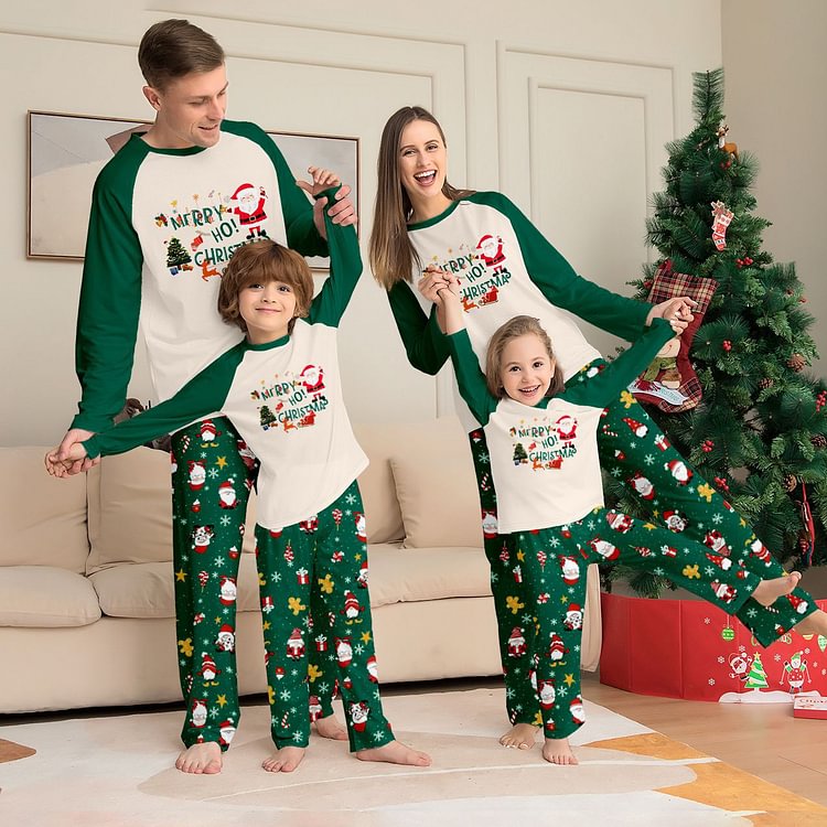 Christmas Parent-Child Cartoon Printed Cozy Holiday Vibe Set