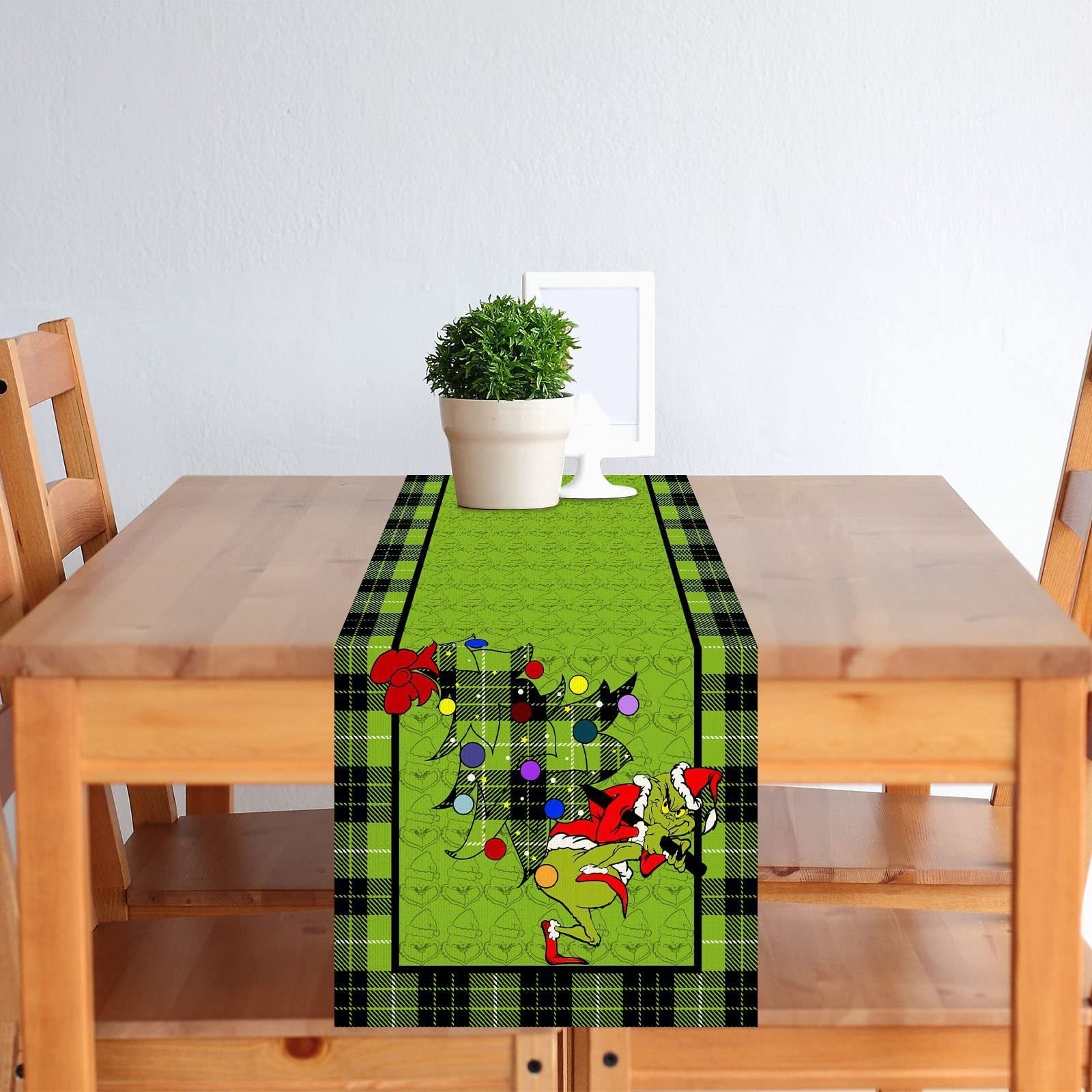 Christmas Grinch Table Runner Tablecloth