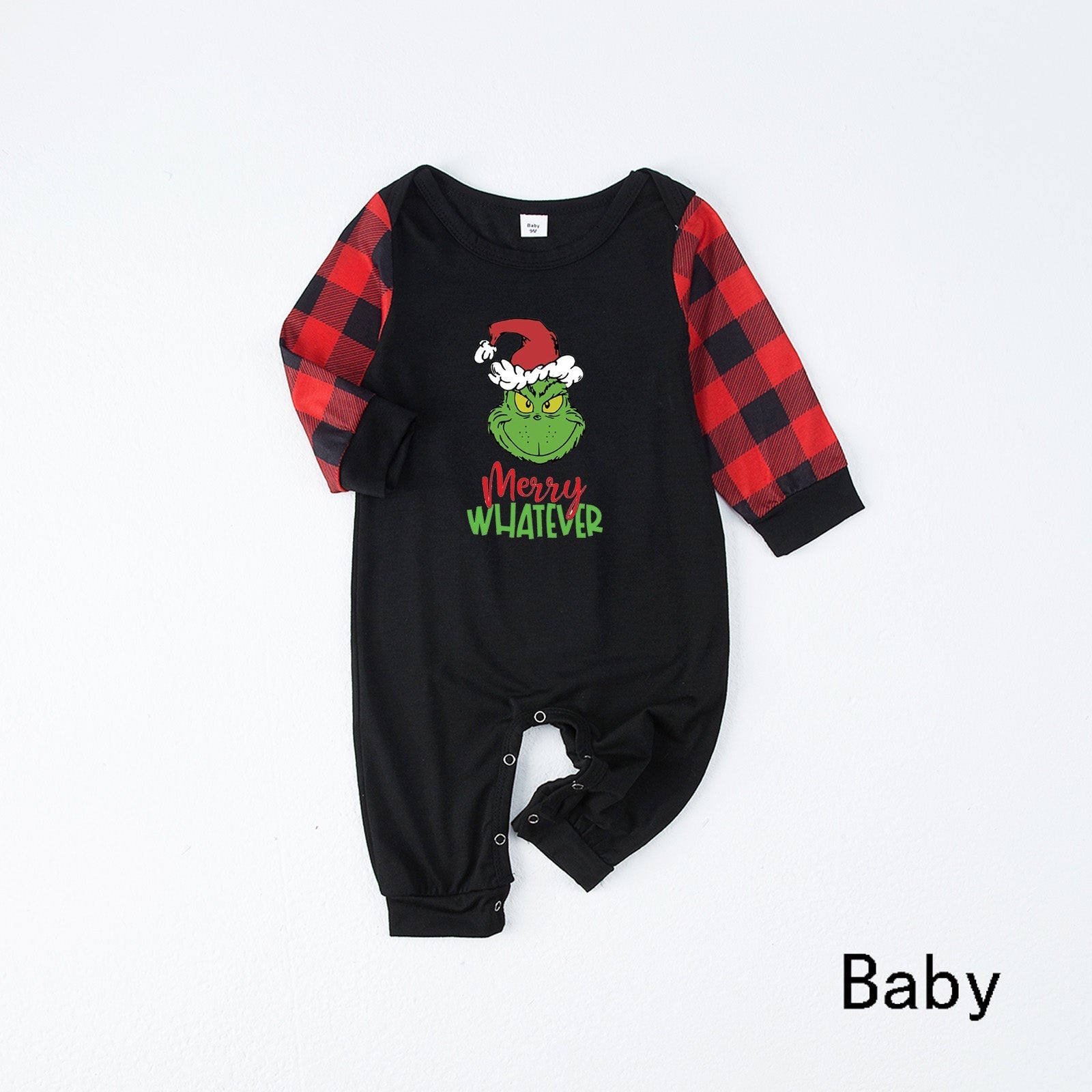 Christmas red family matching pajamas plaid letter print