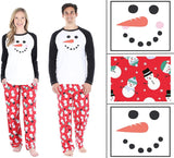 Christmas matching pajama set with snowman print