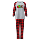 Christmas Plaid Family Pajama Set with Grinch Print