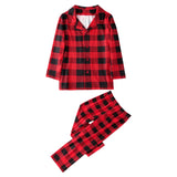 Christmas Red Plaid Printed Colorblocked Family Pajama Set