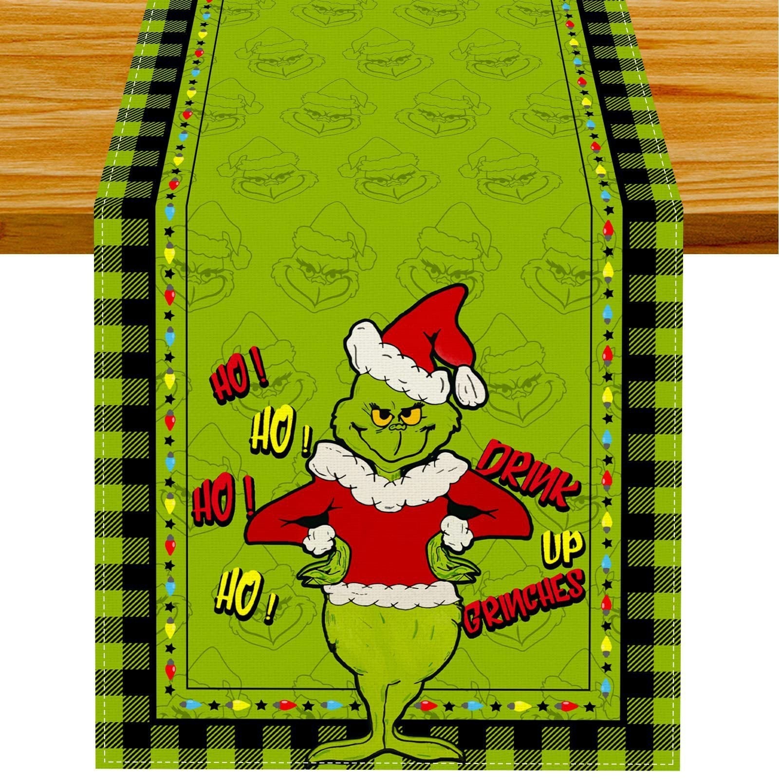 Christmas Grinch Table Runner Tablecloth