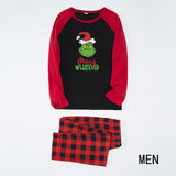 Christmas red family matching pajamas plaid letter print