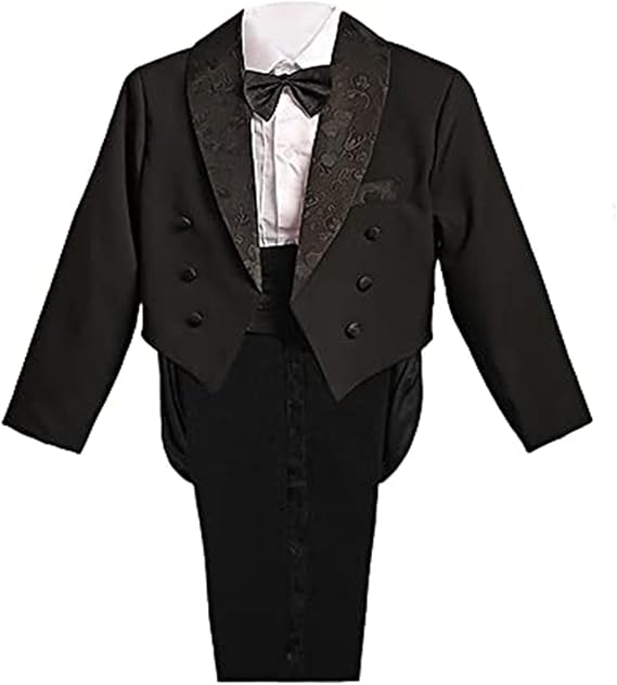 Boy's 2 Pieces Classic Fit Tail Tuxedo Suit Formal Wear Gentleman Wedding Christening Dress Suit