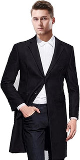 Men's 3 Buttons Long Suit Jacket Slim Fit Business Solid Casual Long Sleeve Blazer Sport Coat