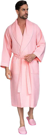 Cotton Bath Robe for Men - Luxury Soft Waffle Robe Men