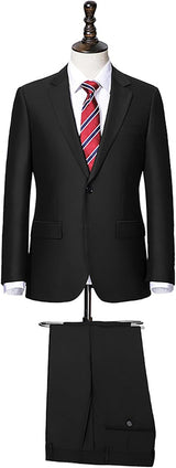 Mens Suits Big and Tall 2 Pieces Blazer Pants Set Classic Fit