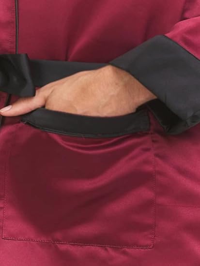 Men's Satin Long Smoking Robe Fully Lined Smoking Jacket Shawl Collar Spa Robe Bathrobe