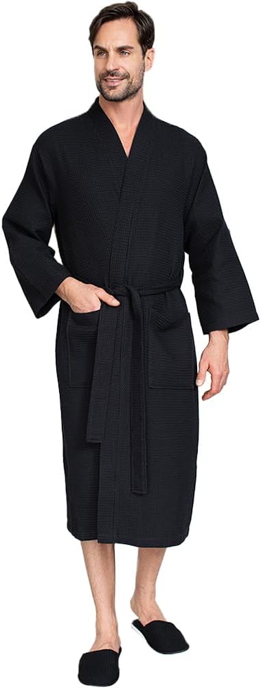 SPA Cotton Bath Robe for Men - Luxury Soft Waffle Robe