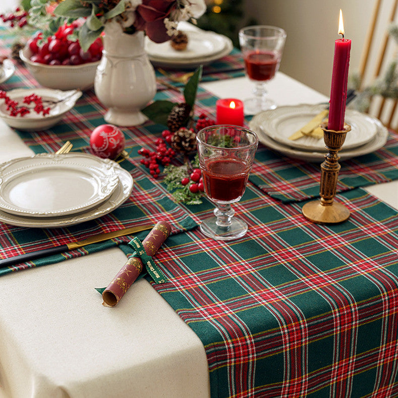 Christmas Plaid Table Runner and Placemats