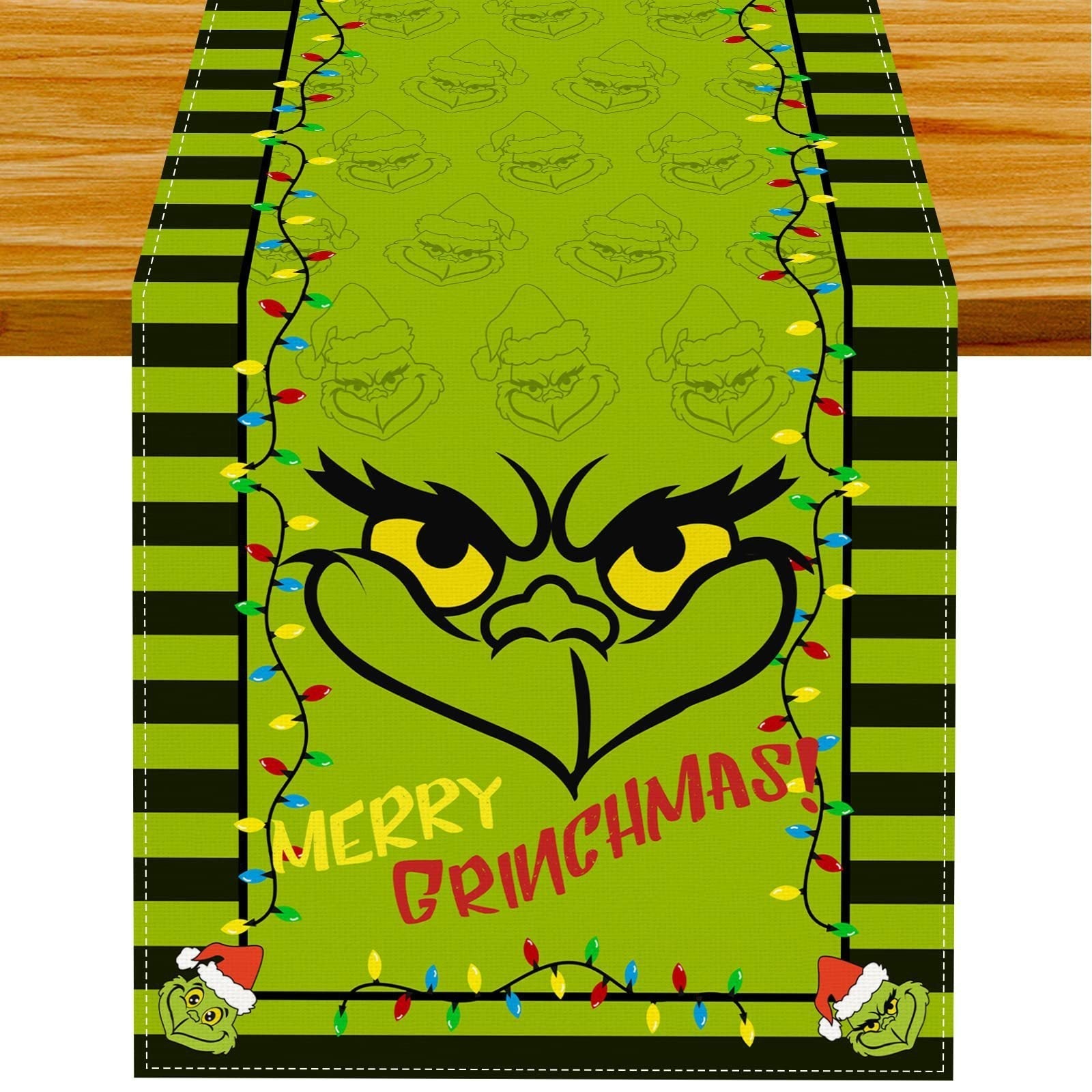 Christmas Grinch Table Runner Tablecloth