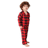 Christmas Red Plaid Printed Colorblocked Family Pajama Set