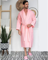 Cotton Bath Robe for Men - Luxury Soft Waffle Robe Men