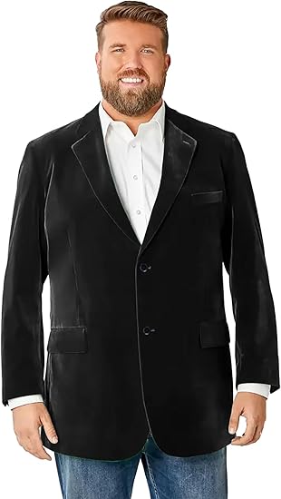 Big Velvet Blazer for Men Blazer Jackets Men’s Sport Coats 2 Buttons Party Wedding Evening Homecoming