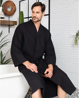 SPA Cotton Bath Robe for Men - Luxury Soft Waffle Robe