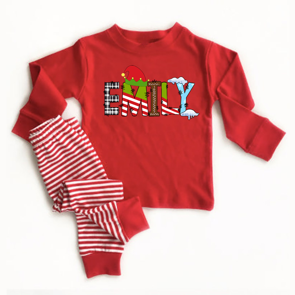 Christmas Letters Alphabet Loungewear Pajamas