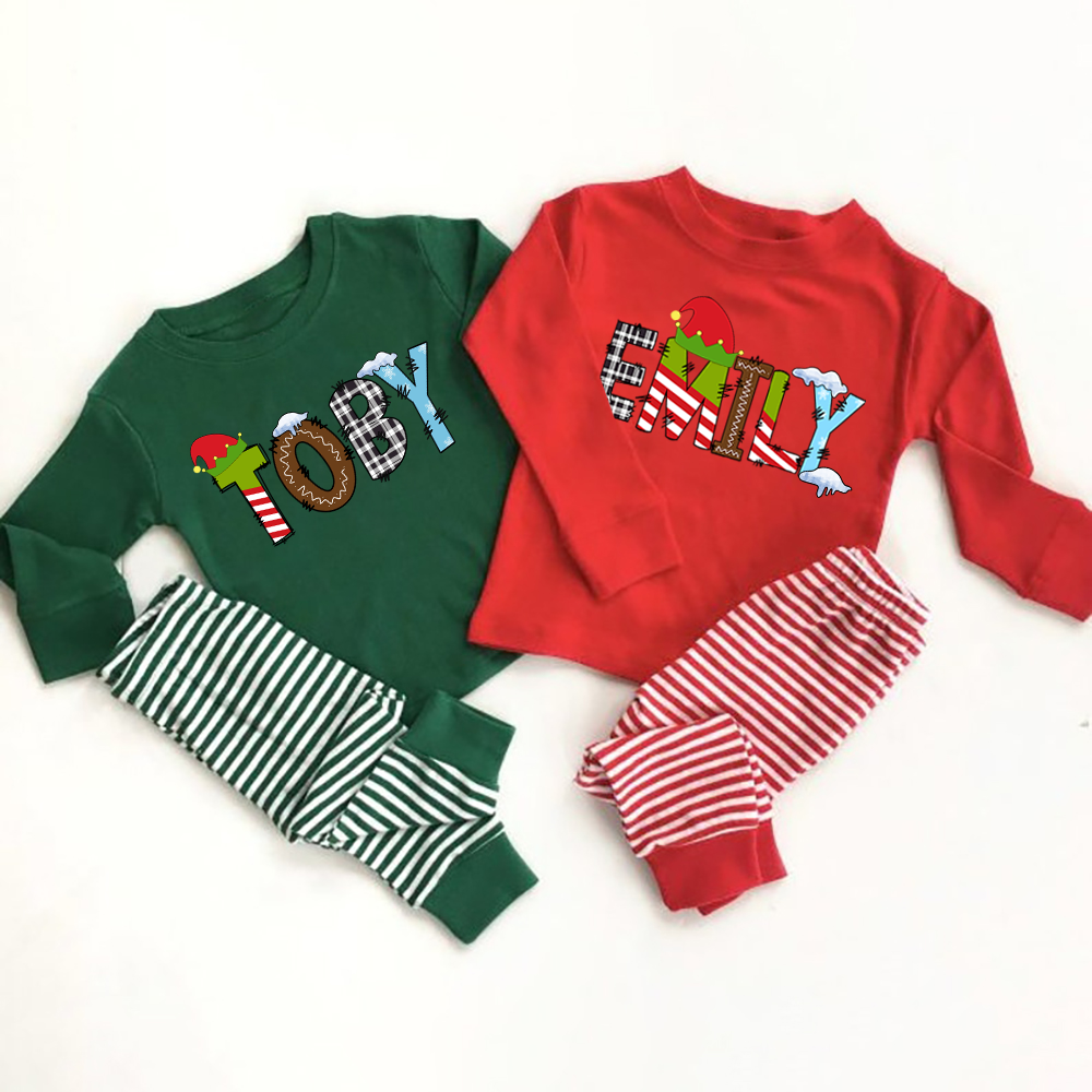 Christmas Letters Alphabet Loungewear Pajamas