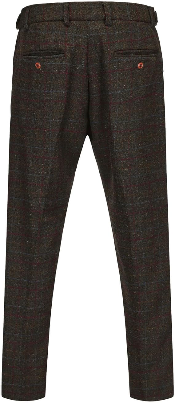 Men's Suit Green Plaid Blazer Coat Slim Fit Tux Suit Straight Trousers