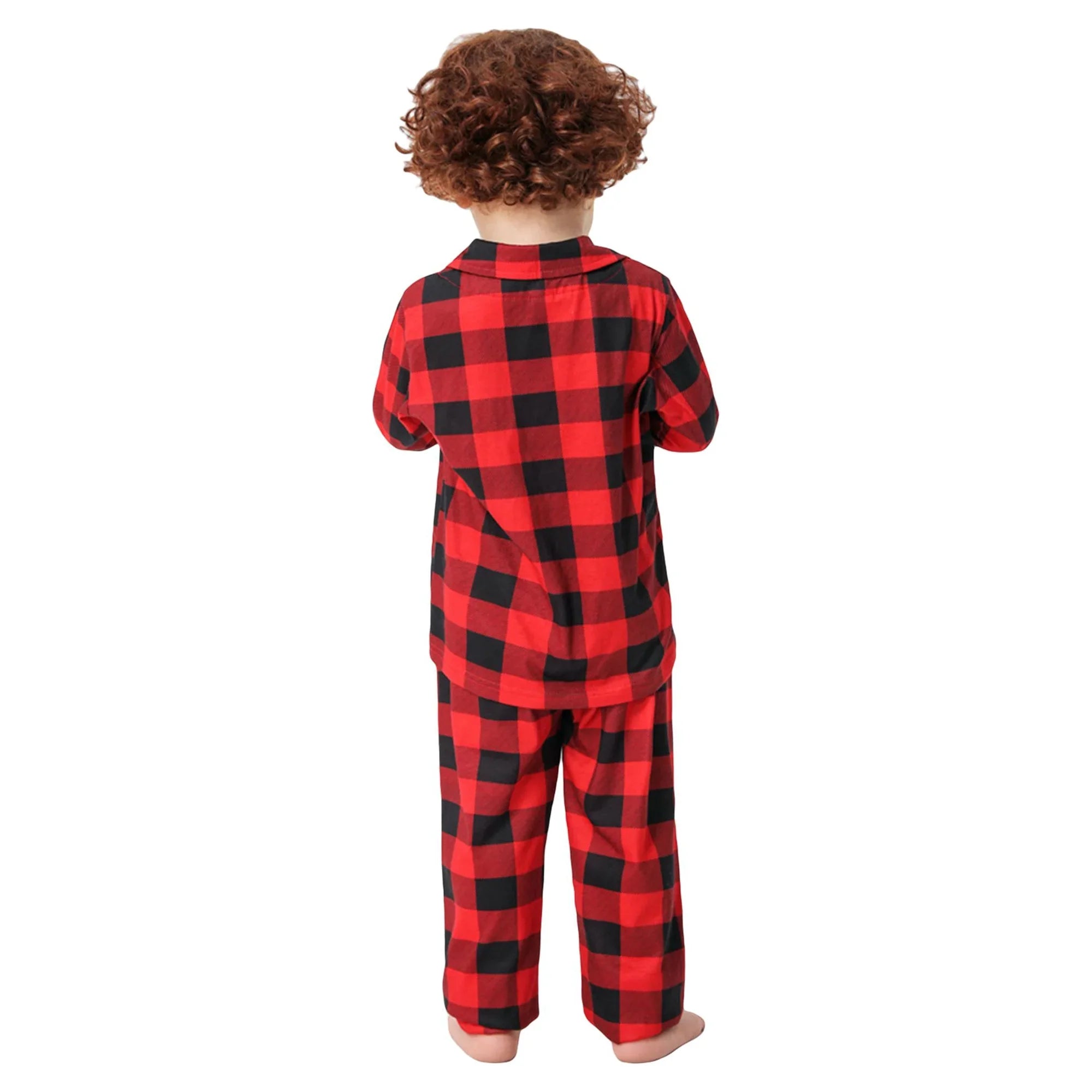 Christmas Red Plaid Printed Colorblocked Family Pajama Set