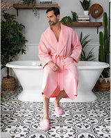 Cotton Bath Robe for Men - Luxury Soft Waffle Robe Men