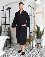 SPA Cotton Bath Robe for Men - Luxury Soft Waffle Robe