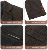 Men's Suit Green Plaid Blazer Coat Slim Fit Tux Suit Straight Trousers