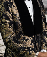 Men's 2 Piece Floral Suit Slim Fit Paisley Shawl Lapel Suit Blazer Groomsmen Wedding Prom Suit