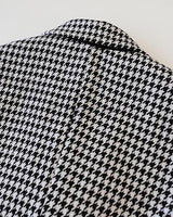 Men's Houndstooth Long Blazer Slim Fit Notched Collar Long Jacket Overcoat Single Breasted Pea Coat