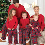 Christmas Red Plaid Family Long Sleeve Pajama Set