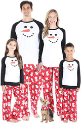 Christmas matching pajama set with snowman print