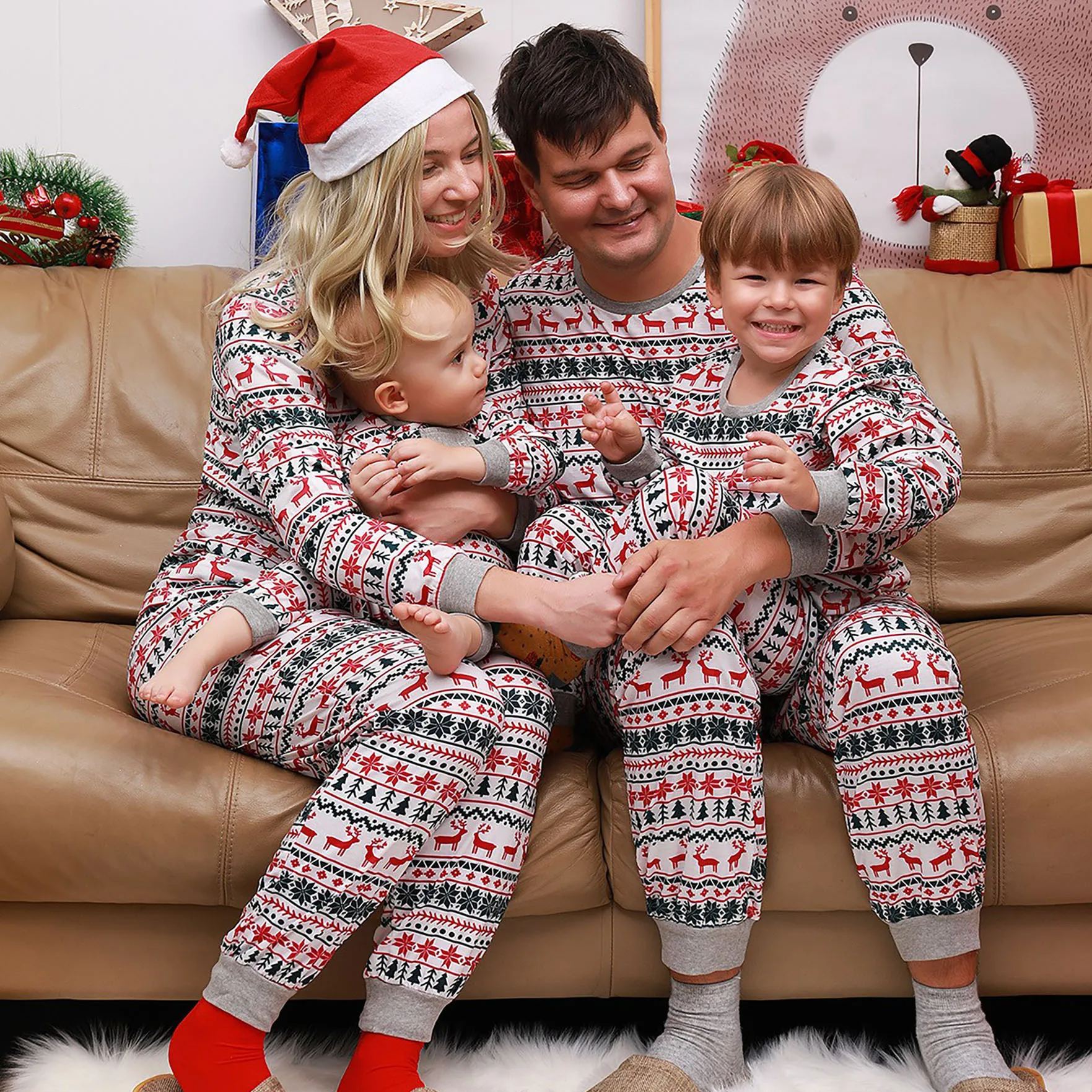 Christmas Plaid Holiday Pajamas For Family Members