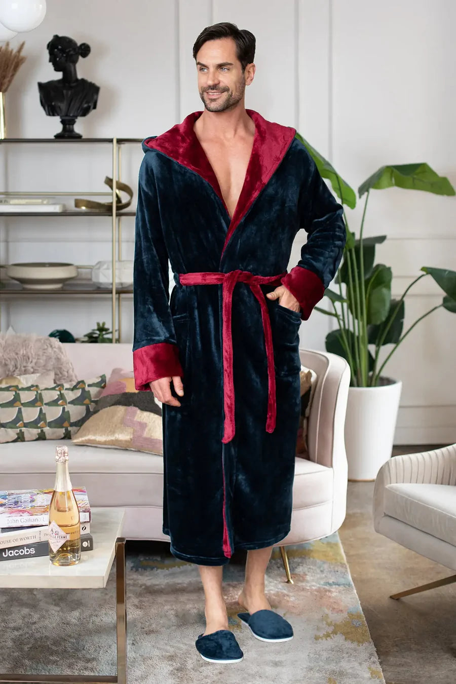 Men's Hooded Plush Robe